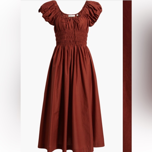 NWT DOEN Quin organic cotton poplin maxi dress in amberwood XL - Picture 2 of 9